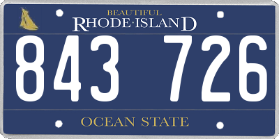 RI license plate 843726