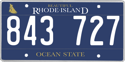 RI license plate 843727