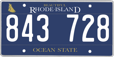 RI license plate 843728