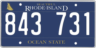 RI license plate 843731
