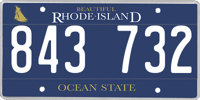 RI license plate 843732