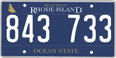 RI license plate 843733