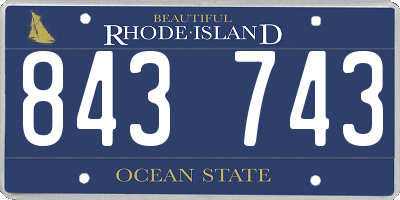 RI license plate 843743