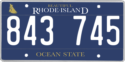 RI license plate 843745