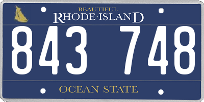 RI license plate 843748