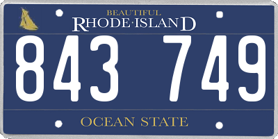 RI license plate 843749