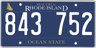 RI license plate 843752