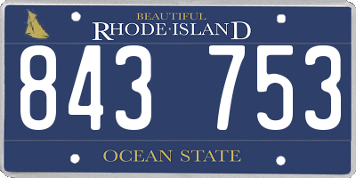 RI license plate 843753