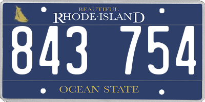 RI license plate 843754