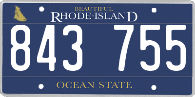RI license plate 843755