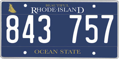 RI license plate 843757