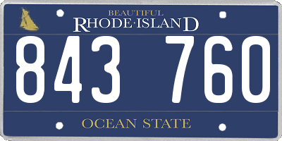 RI license plate 843760