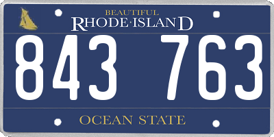 RI license plate 843763