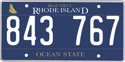 RI license plate 843767
