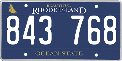RI license plate 843768