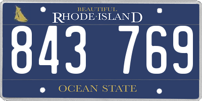 RI license plate 843769