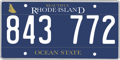 RI license plate 843772