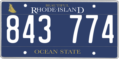 RI license plate 843774