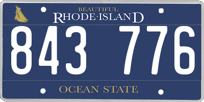 RI license plate 843776