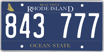 RI license plate 843777