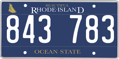 RI license plate 843783