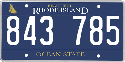 RI license plate 843785