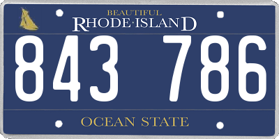 RI license plate 843786