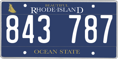 RI license plate 843787