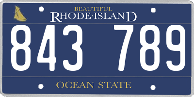 RI license plate 843789