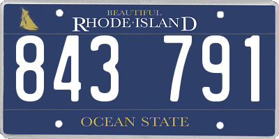 RI license plate 843791
