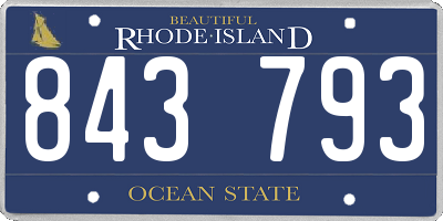 RI license plate 843793