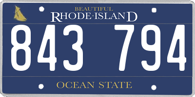 RI license plate 843794