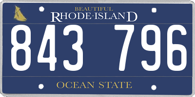 RI license plate 843796