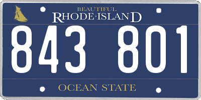 RI license plate 843801