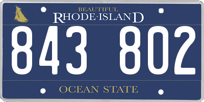 RI license plate 843802