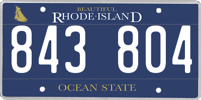 RI license plate 843804