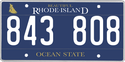RI license plate 843808