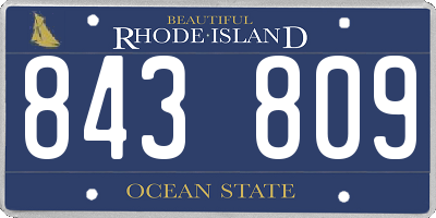 RI license plate 843809