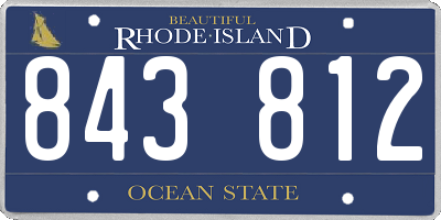 RI license plate 843812