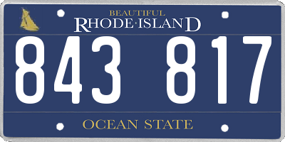 RI license plate 843817