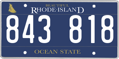 RI license plate 843818