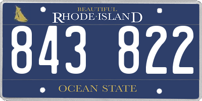 RI license plate 843822