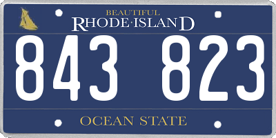 RI license plate 843823