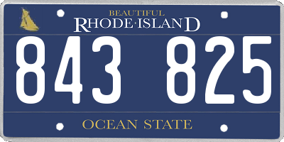 RI license plate 843825