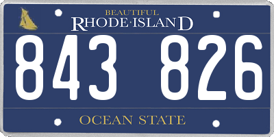 RI license plate 843826