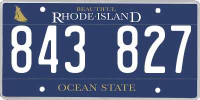 RI license plate 843827