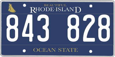 RI license plate 843828
