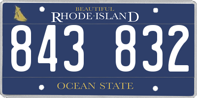 RI license plate 843832