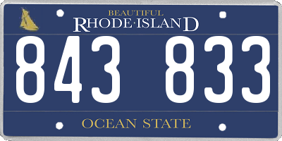 RI license plate 843833