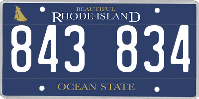 RI license plate 843834